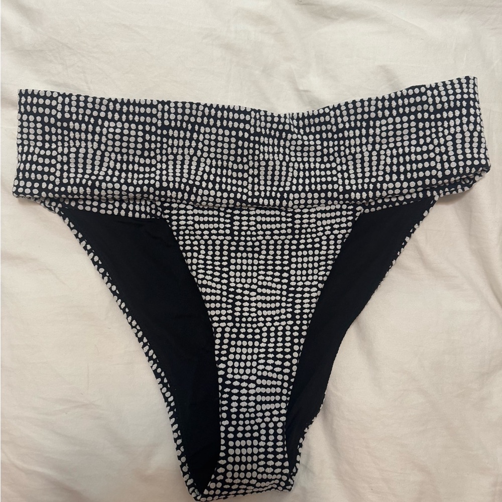 Aerie Black and White Polka Dot Bikini Bottom